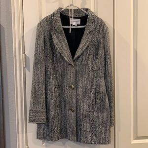 BCBGeneration Ladies Black & White Weaved Coat